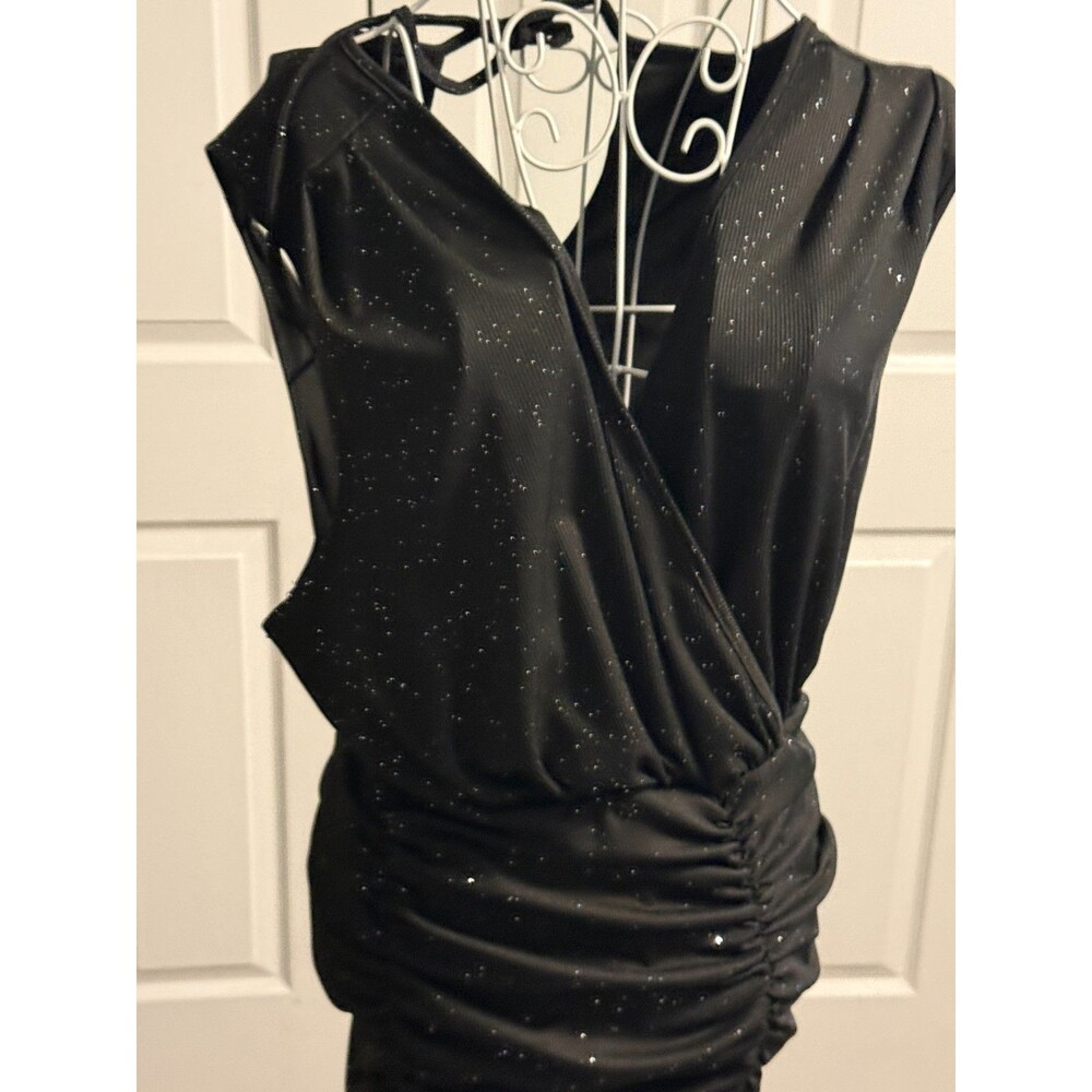 Black Silver Shimmer Glitter Party Cocktail Dress Size 0XL NWOT NO FLAWS